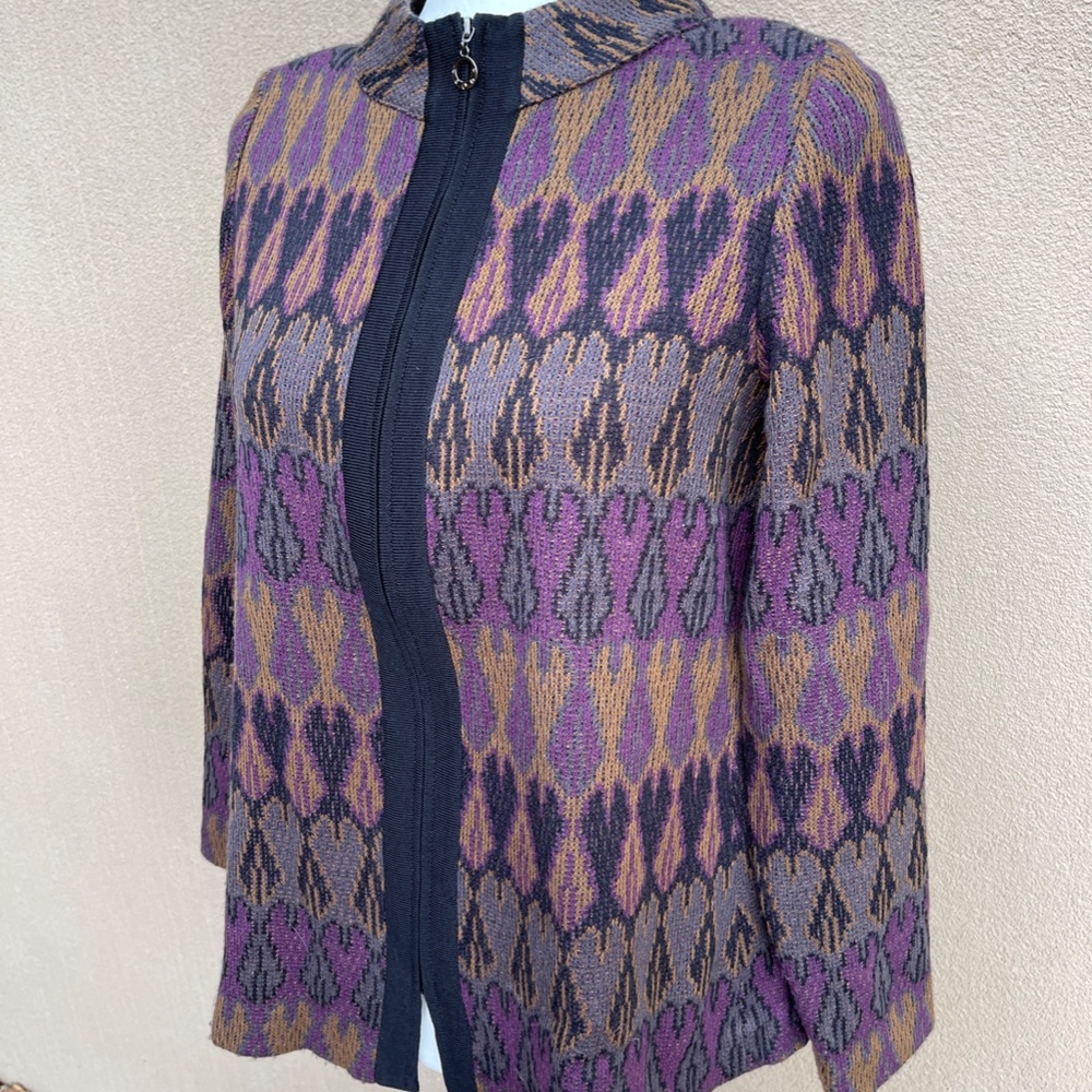 Exclusively Mistook Multi-Colored Full Zip Cardig… - image 3